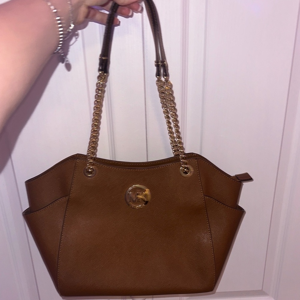 Michael Kors Tan Leather Shoulder Bag